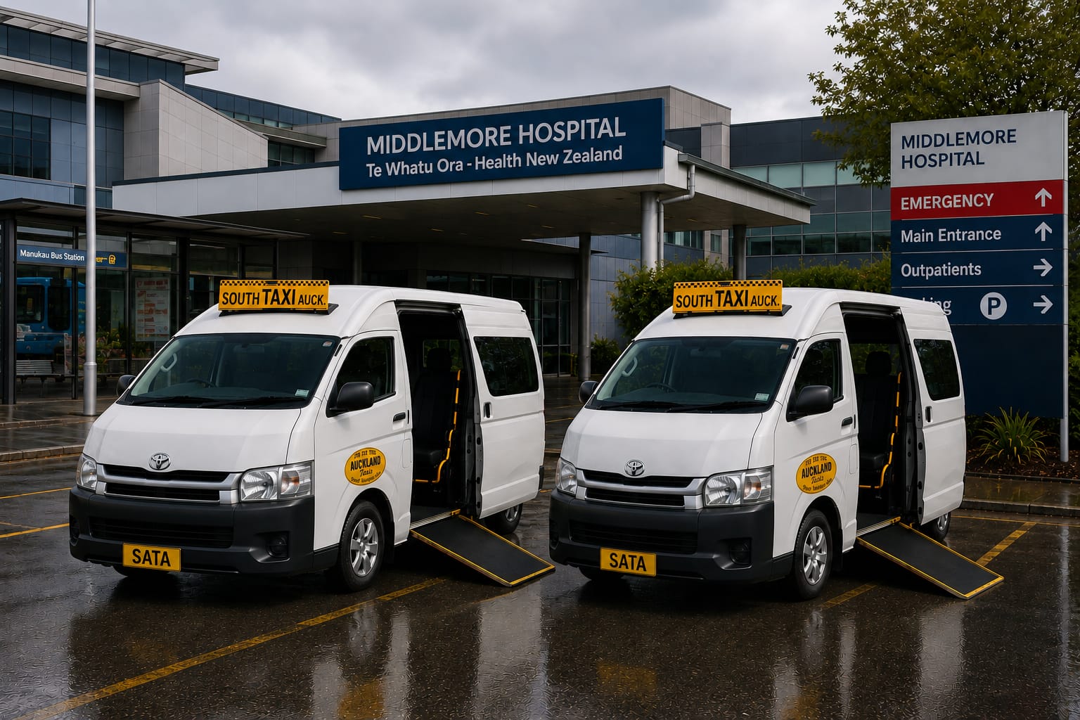 SATA wheelchair hoist vans at Middlemore Hospital